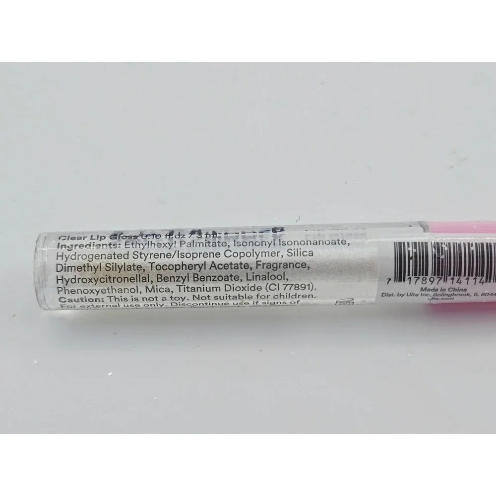 Sweet & Shimmer Clear Lip Gloss‎ Silver Glitter Sparkle Pink Cap 0.10 fl oz Ulta